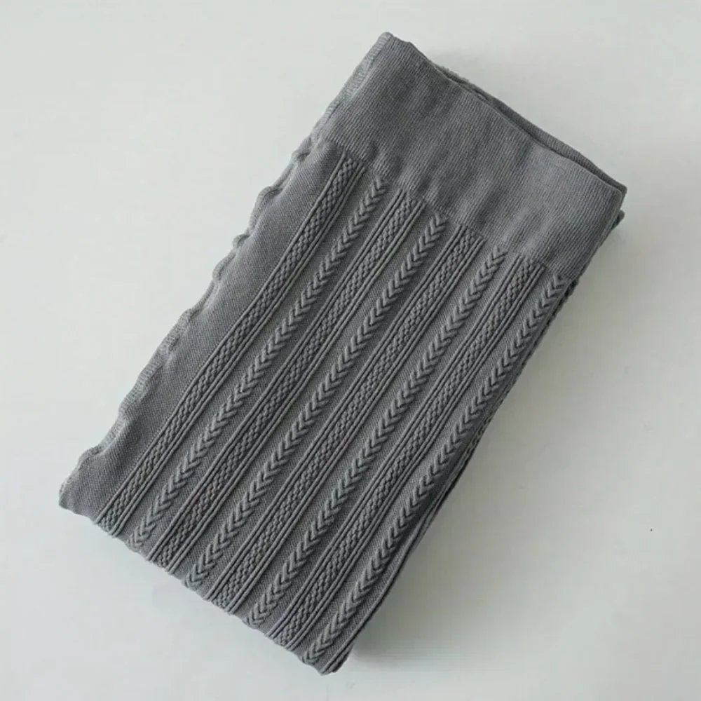 Solid Ribbed Gray Tights.